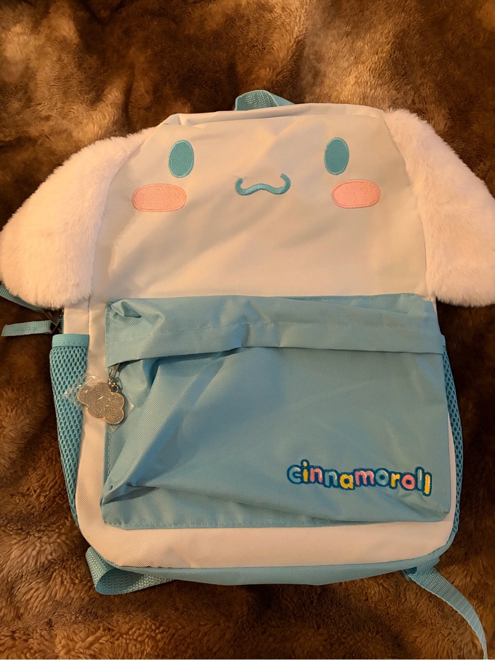Sanrio Cinnamoroll Light Blue and White Plush-Ear Backpack